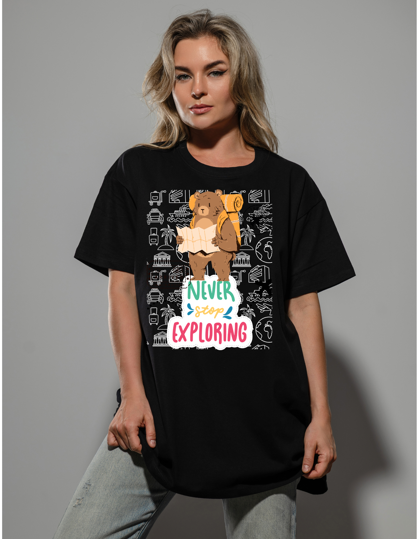 Never stop Exploring Unisex Oversized T-Shirt