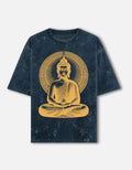 Unisex Acid Washed Oversized Tee/Budhha