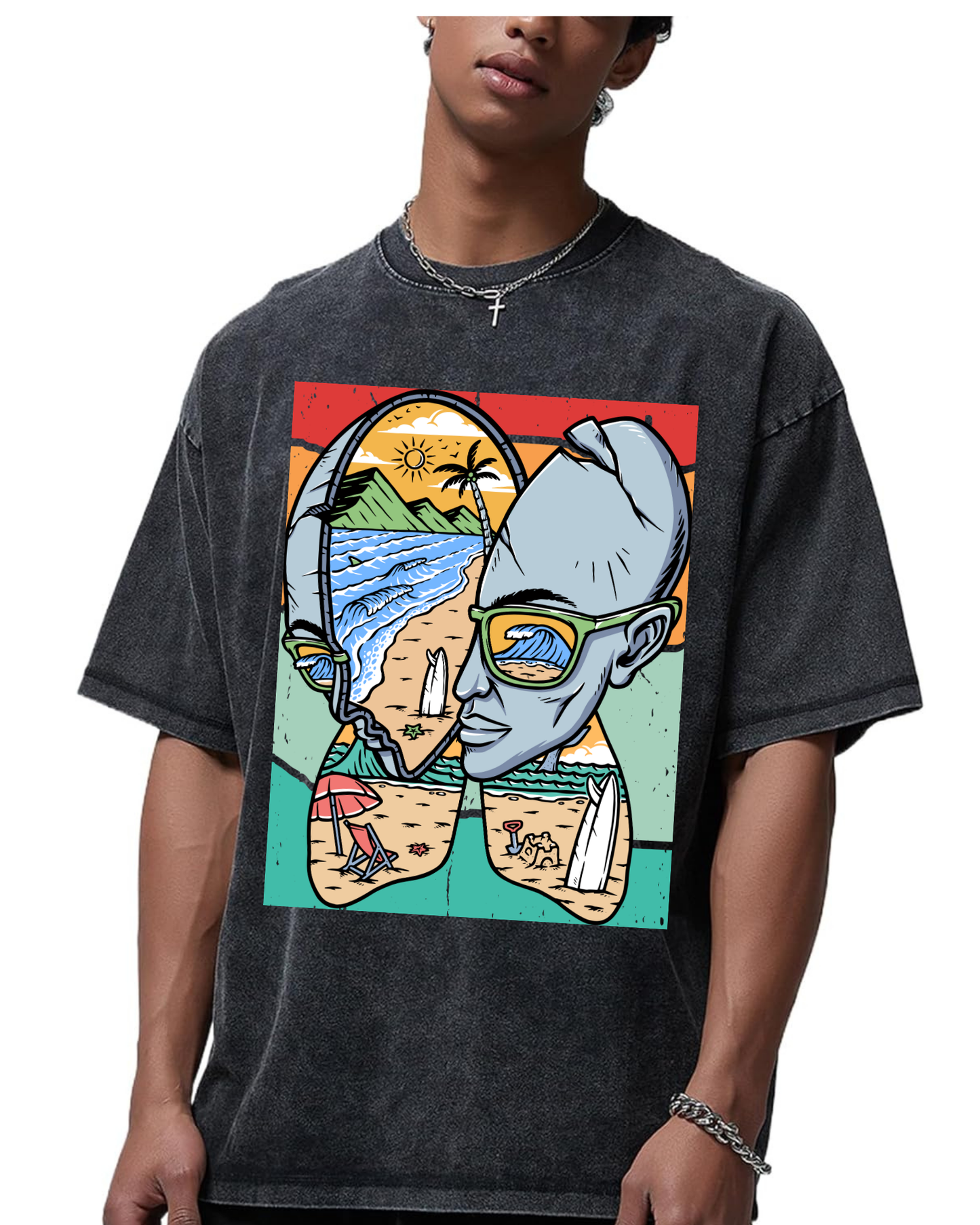 Unisex Acid Washed Oversized Tee