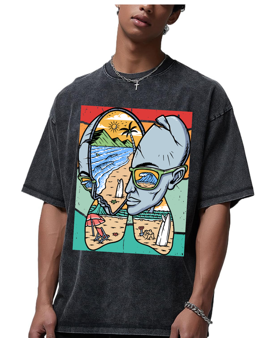 Unisex Acid Washed Oversized Tee