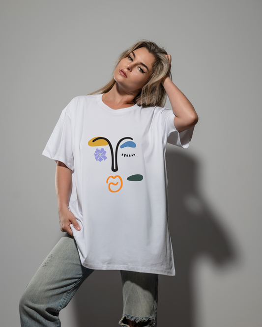 Women's Oversized Classic T-Shirt/ Minimalist Abstract design