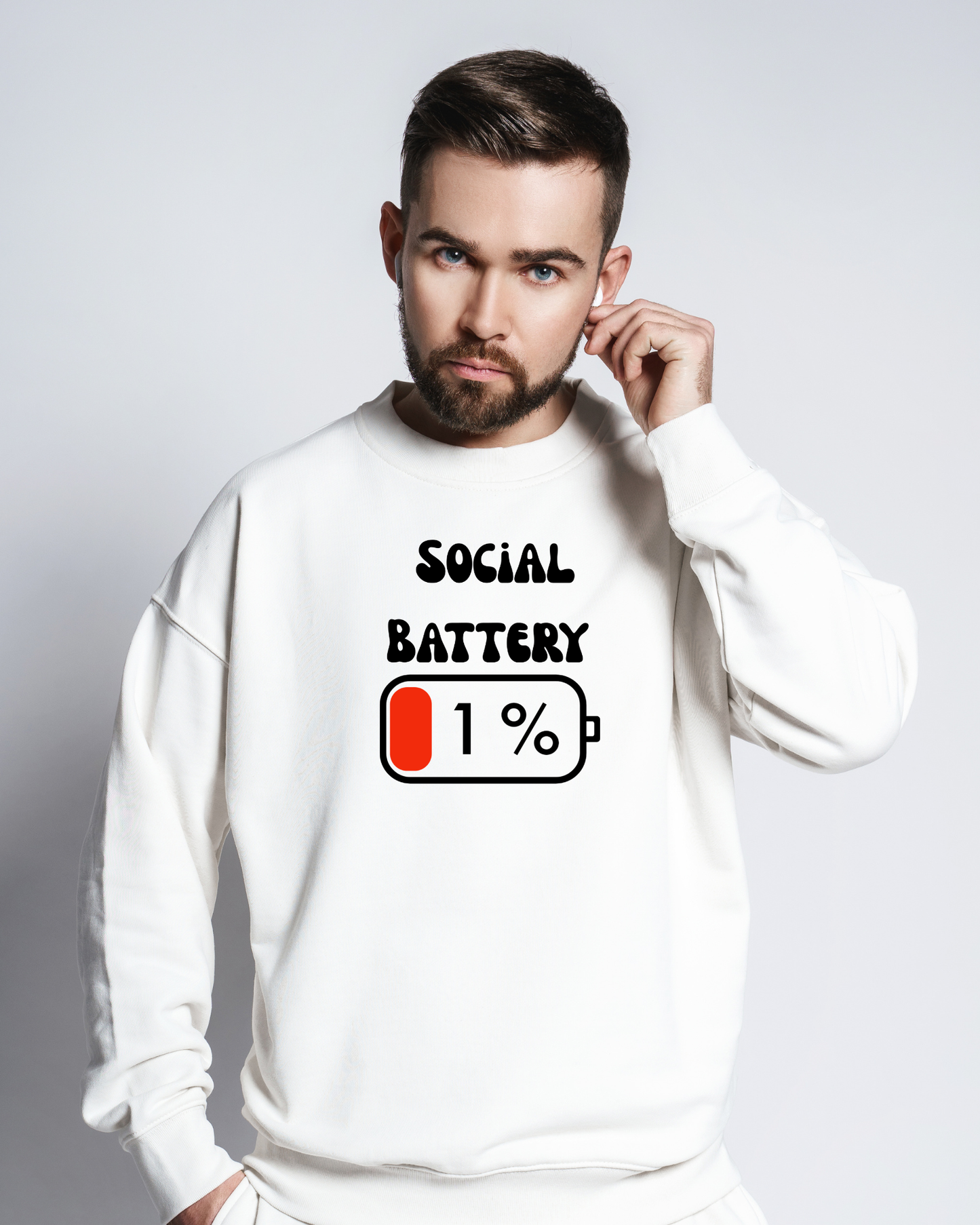 Social battery Down Men's Sweatshirt