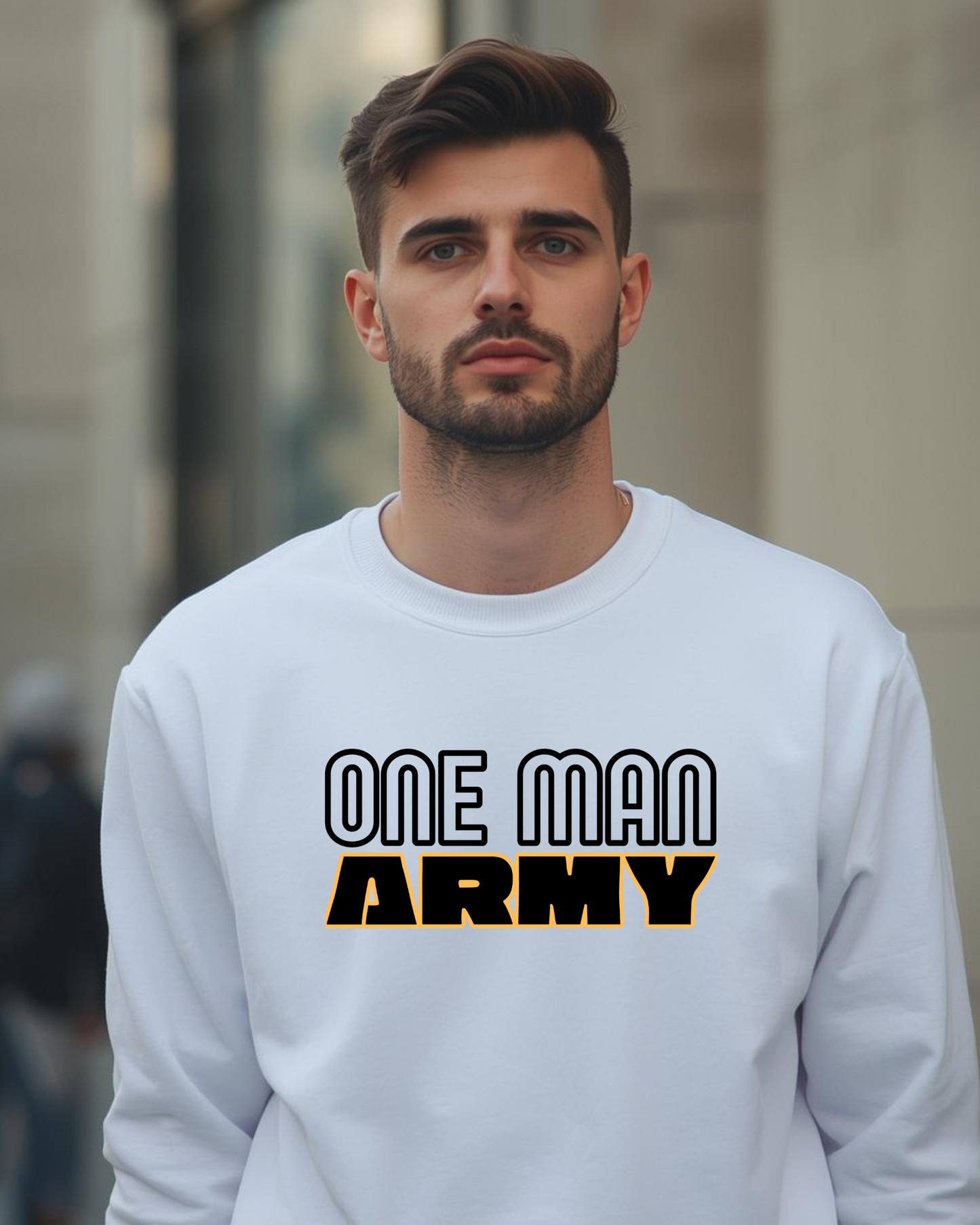 One man army puff design Men's Sweatshirt