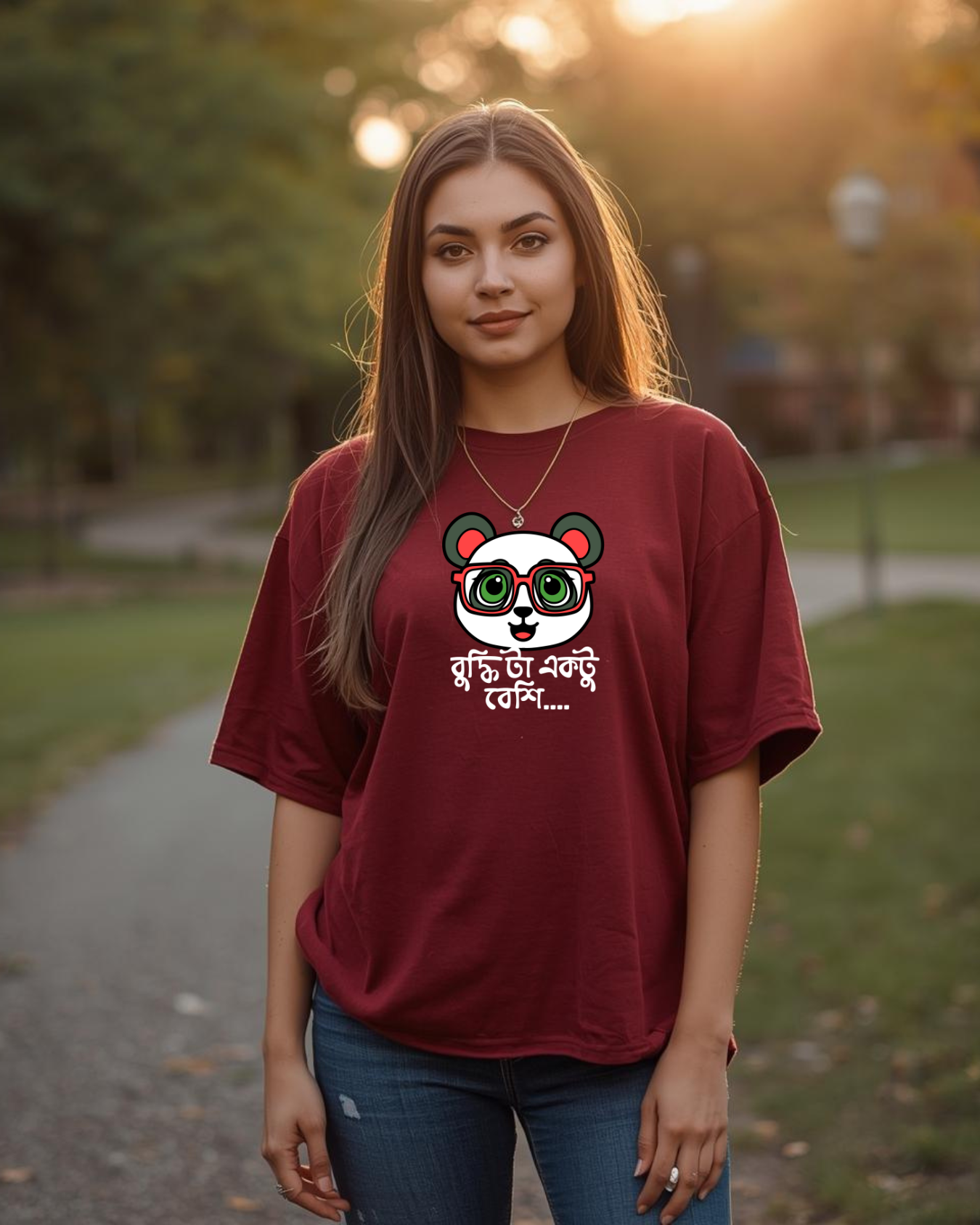 Buddhi ta besi panda version unisex oversized T-Shirt